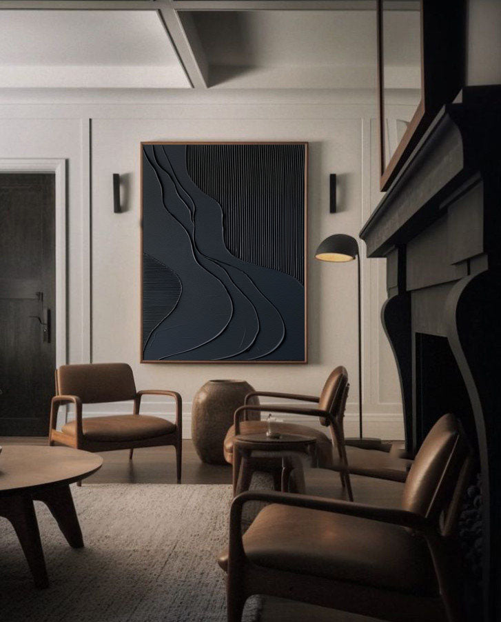 Black Minimalist Abstract Painting #BM 005