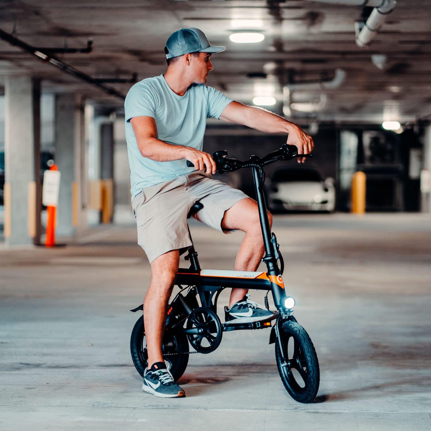 EB3 Electric Bike Adults 21mph, 500W Peak Motor, 270Wh Battery, Rear Suspension, 3 Levels Assist, 14" Folding Ebike for Adults and Teens, Complies to UL2849