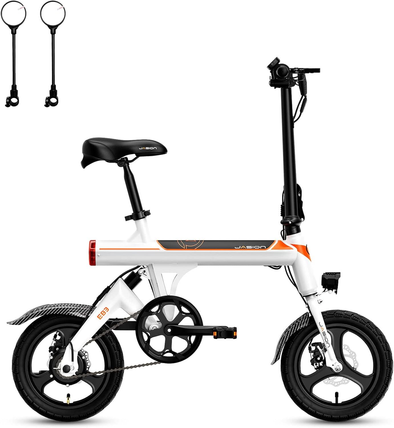 EB3 Electric Bike Adults 21mph, 500W Peak Motor, 270Wh Battery, Rear Suspension, 3 Levels Assist, 14" Folding Ebike for Adults and Teens, Complies to UL2849