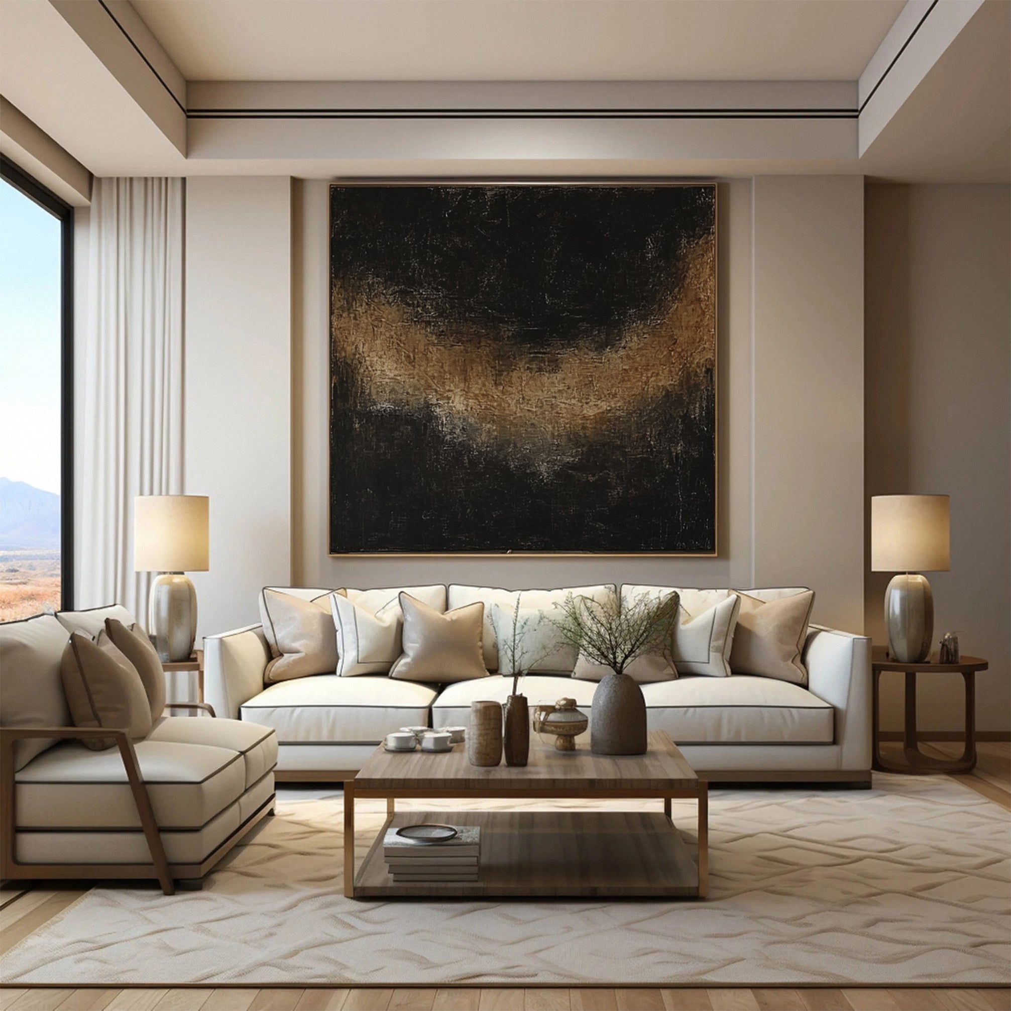 Sculptural Black Textured Wall Art for Minimalist Decor #BM 090