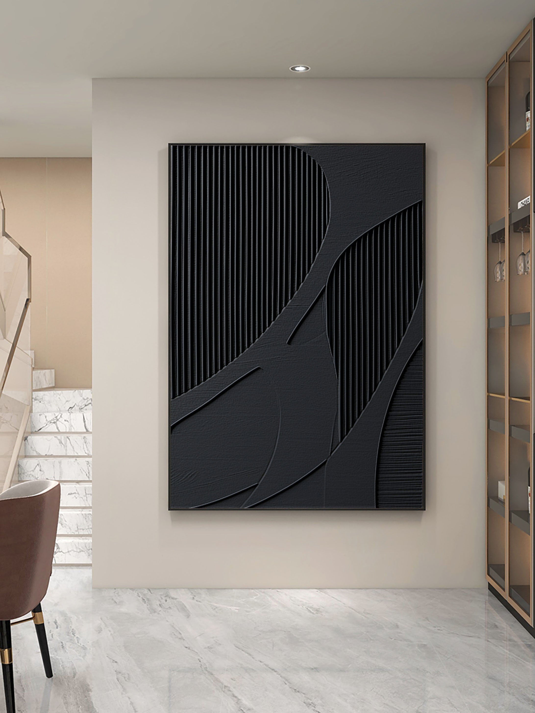 Black & White Abstract Painting #CXA 006