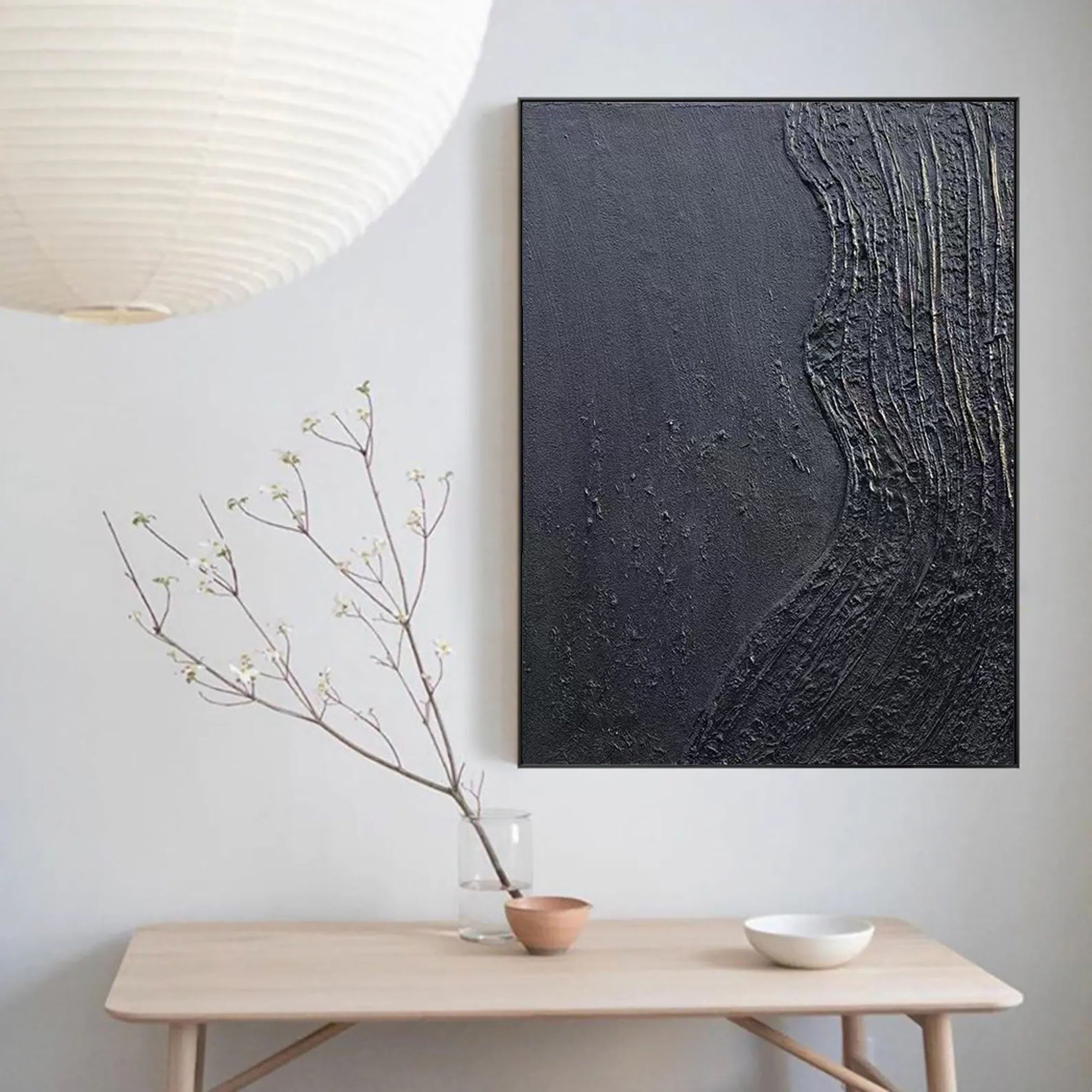 Black & White Abstract Painting #CXA 012