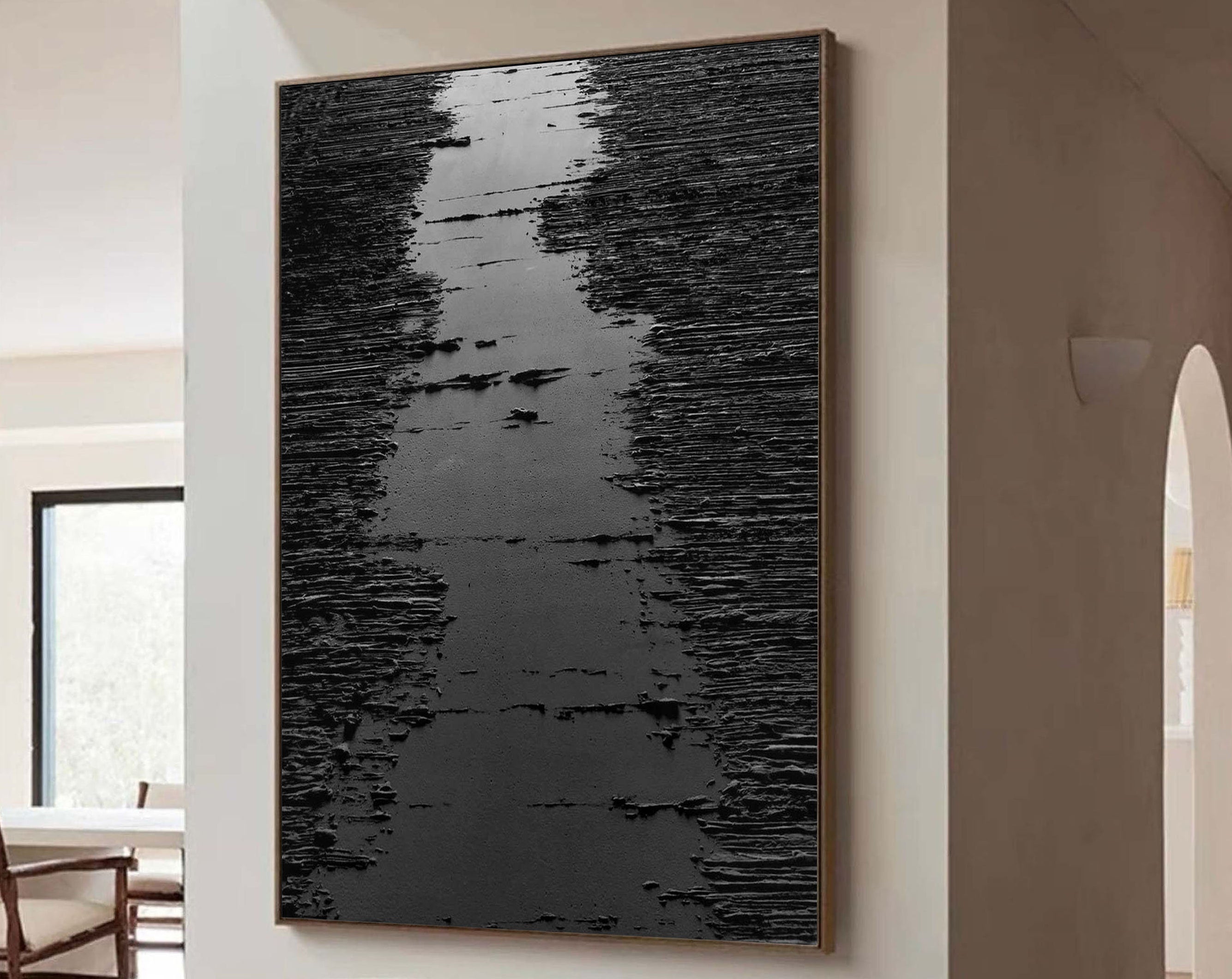 Black & White Abstract Painting #CXA 003