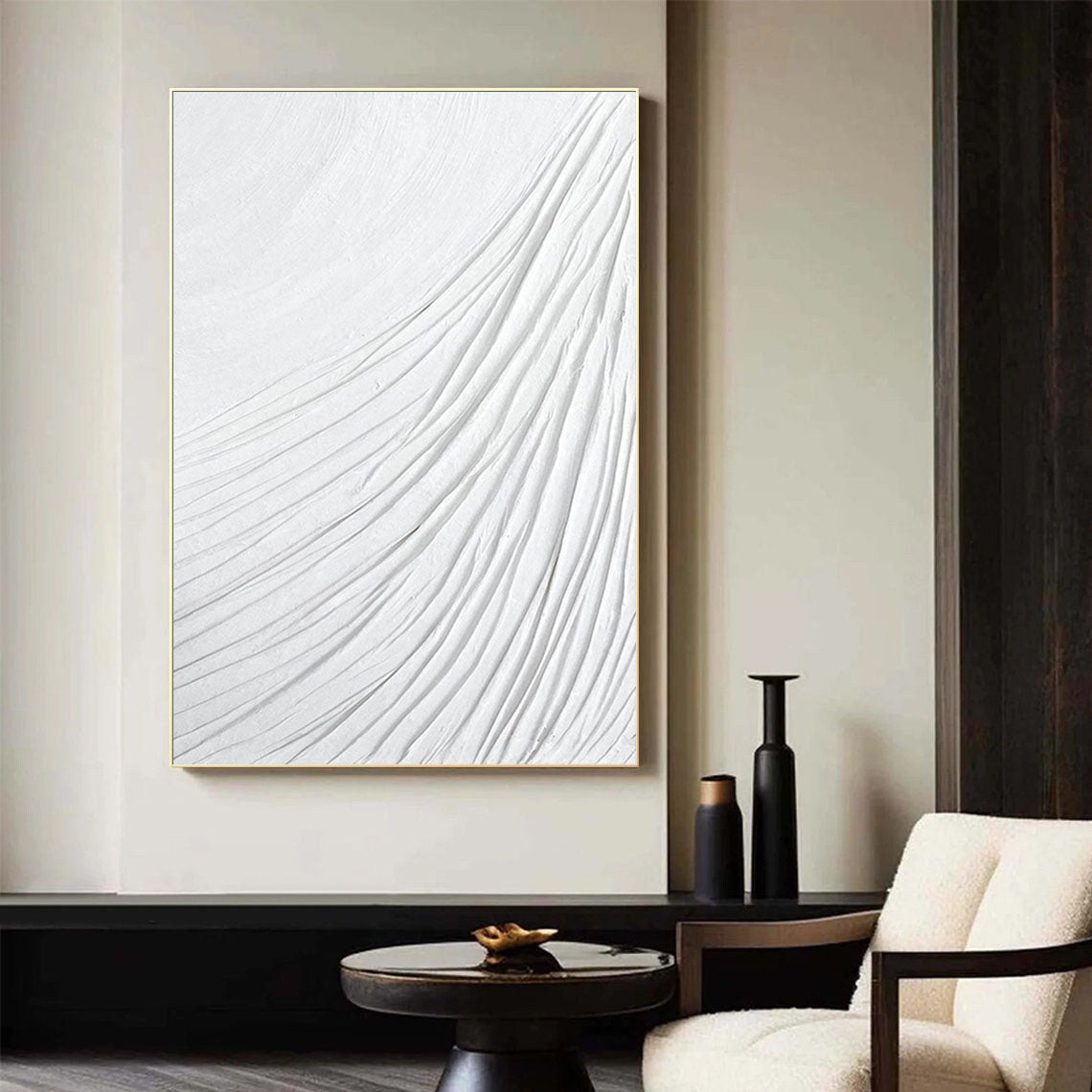 White Minimalist Abstract Painting #CXA 029