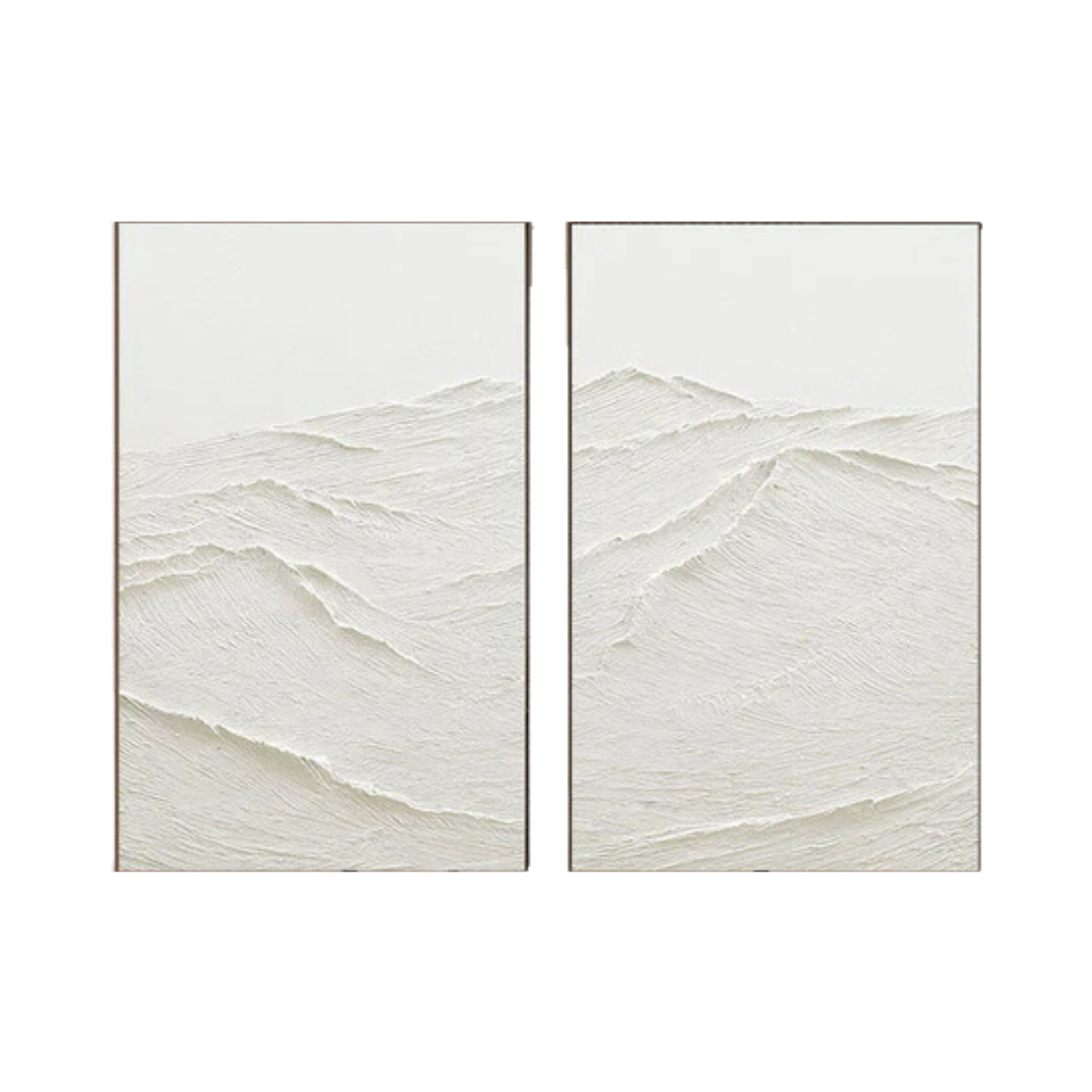 White Minimalist Abstract Painting SET OF 2 #AVG 024