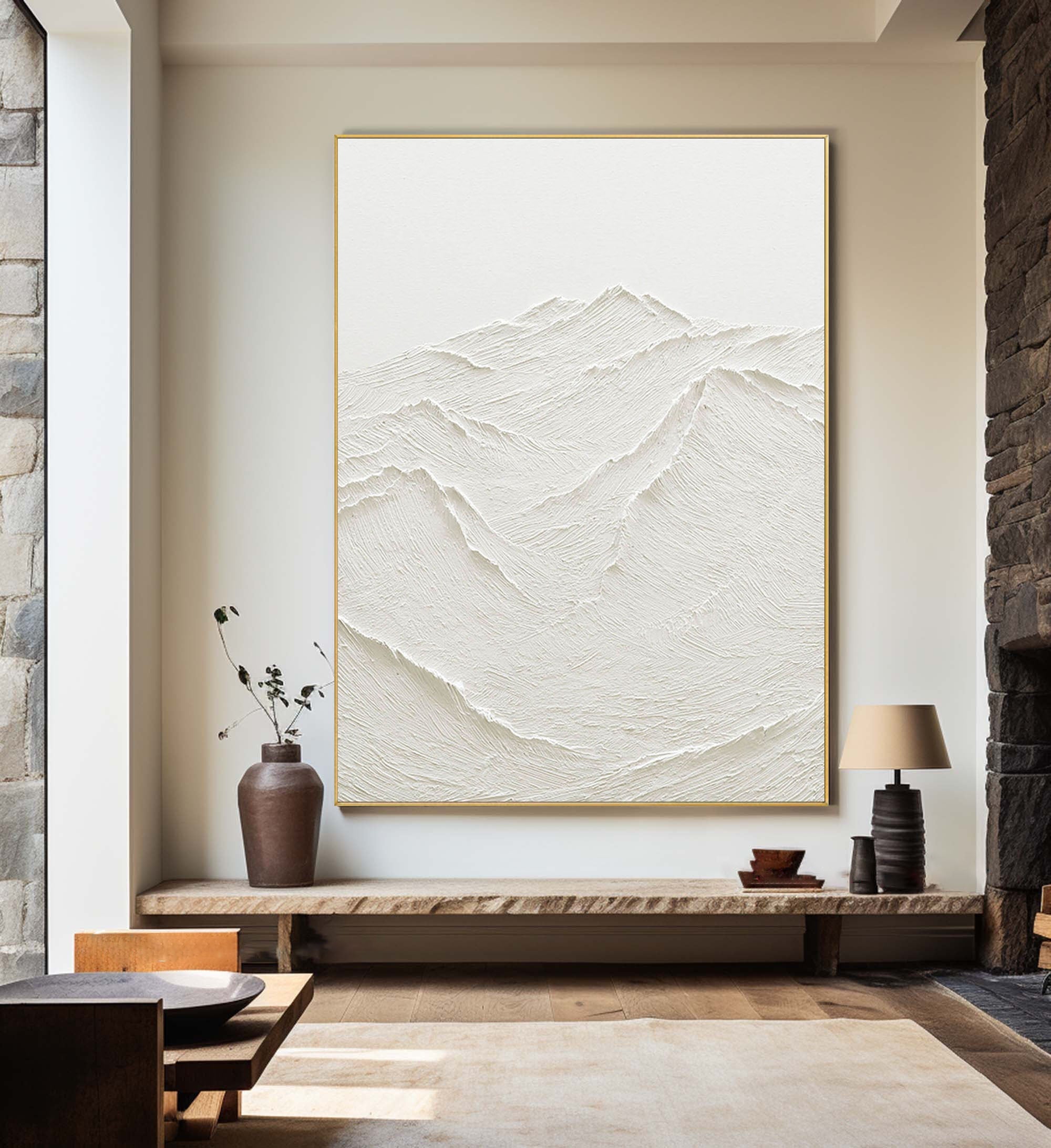 White Minimalist Abstract Painting #CXA 013