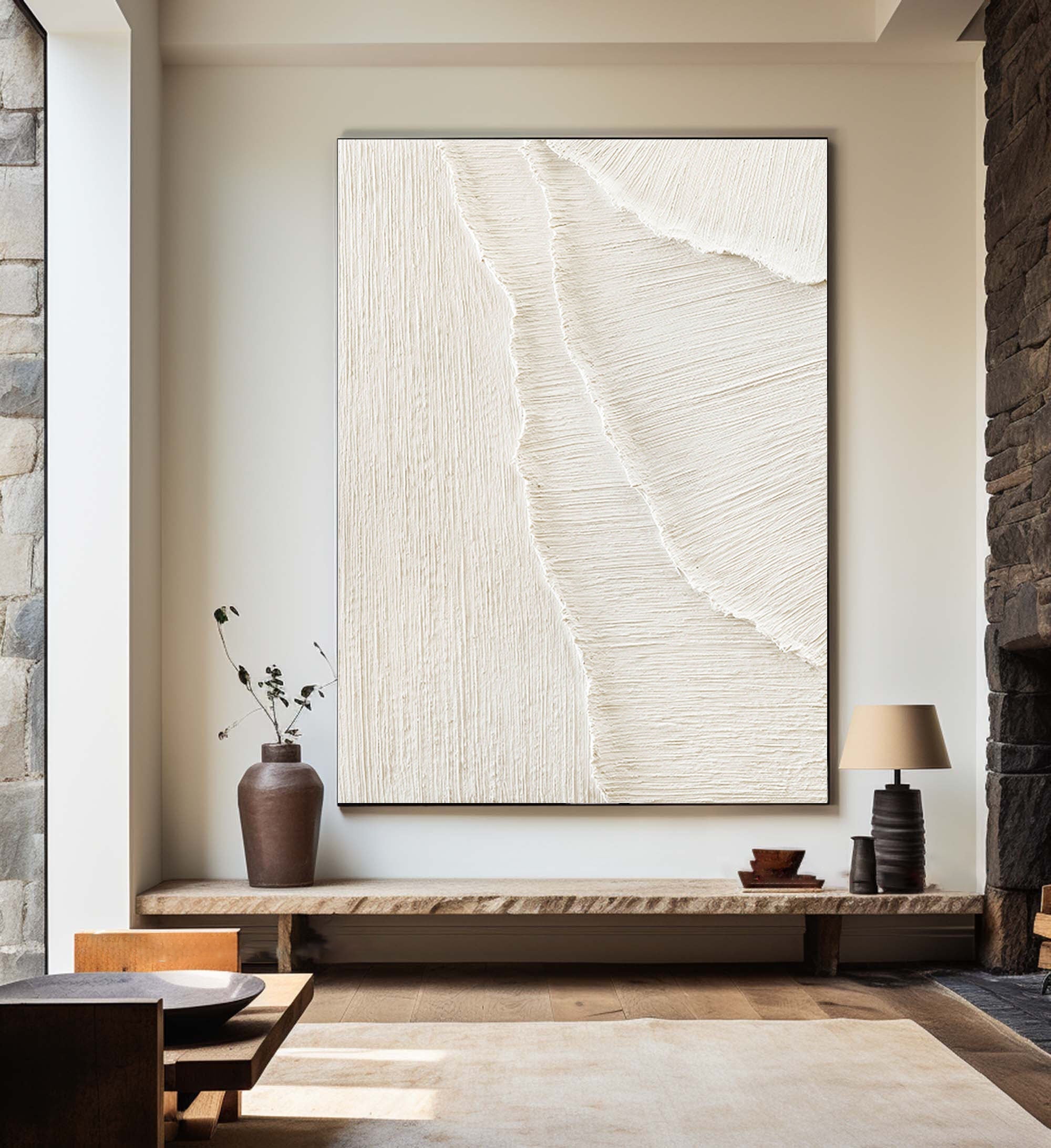 White Minimalist Abstract Painting #CXA 015