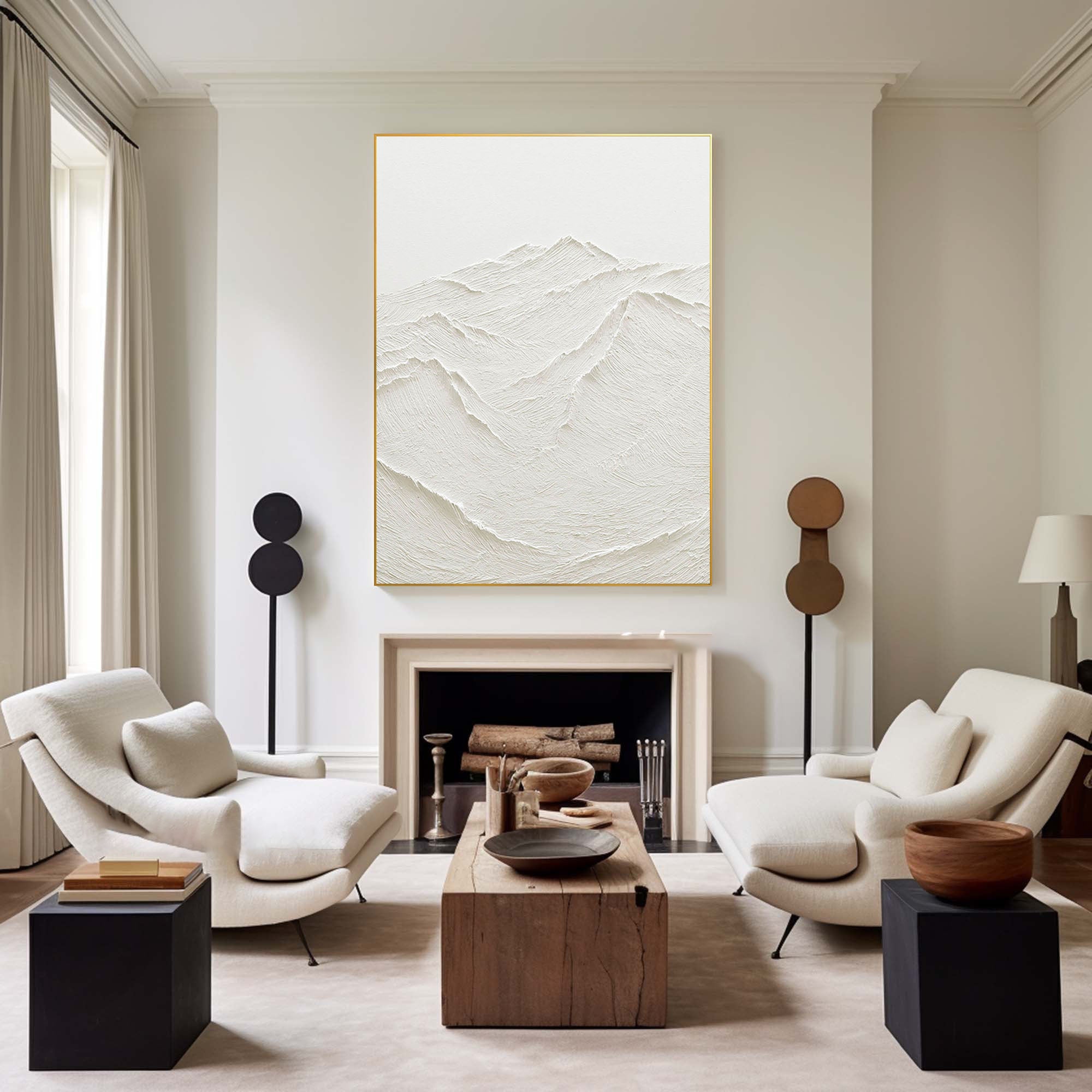 White Minimalist Abstract Painting #CXA 013
