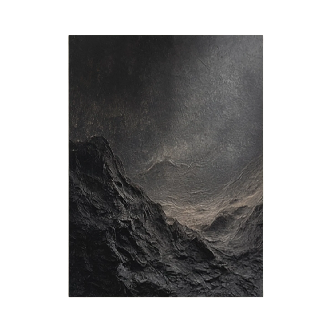 Sculptural Black Textured Wall Art for Minimalist Decor #BM 086