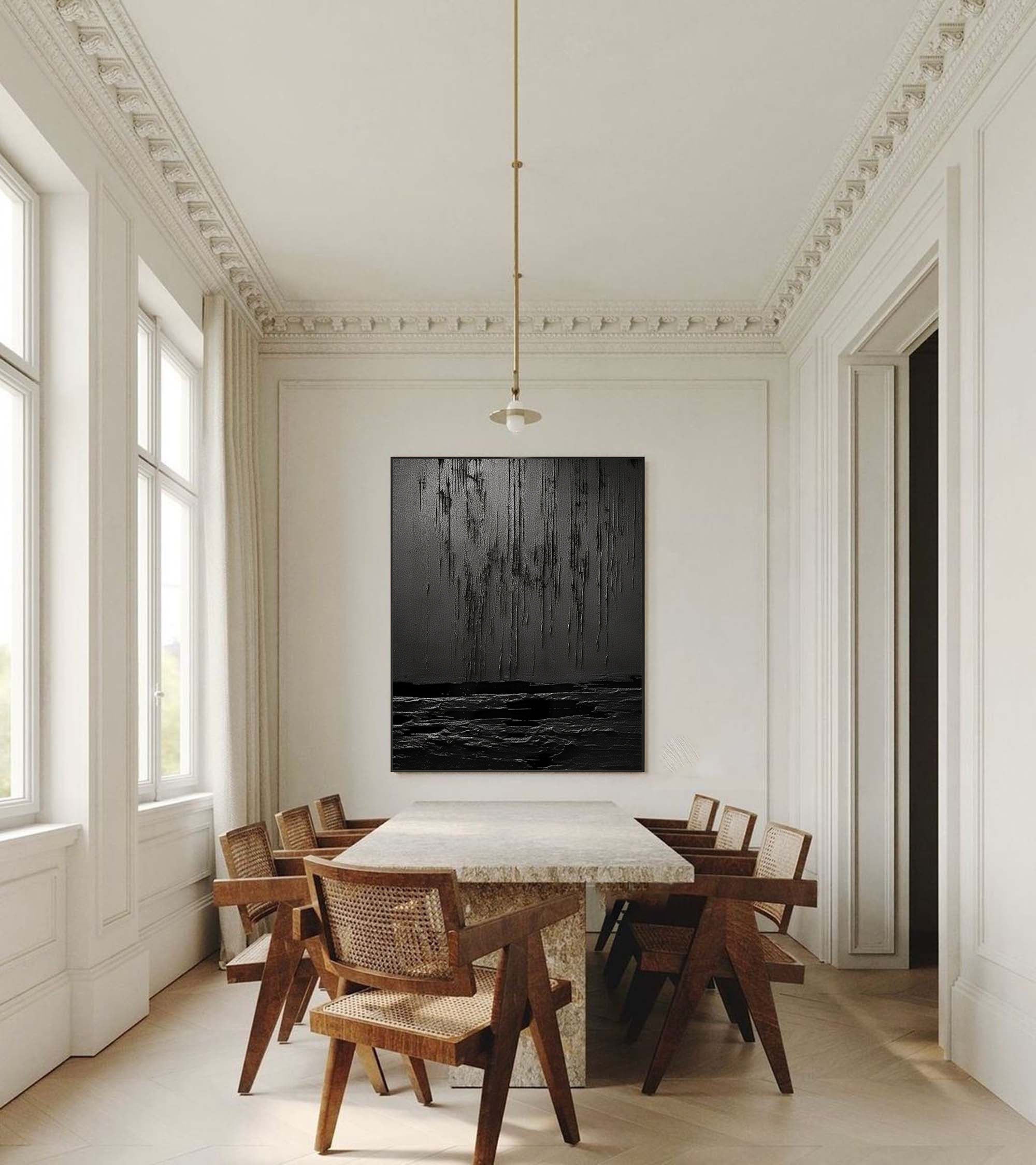 Black & White Abstract Painting #CXA 001