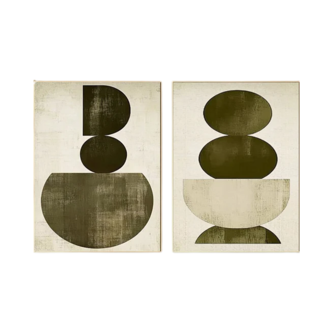 Minimalist Wabi Sabi Art Modern Canvas for Home Decor Set Of 2 #BBS 015