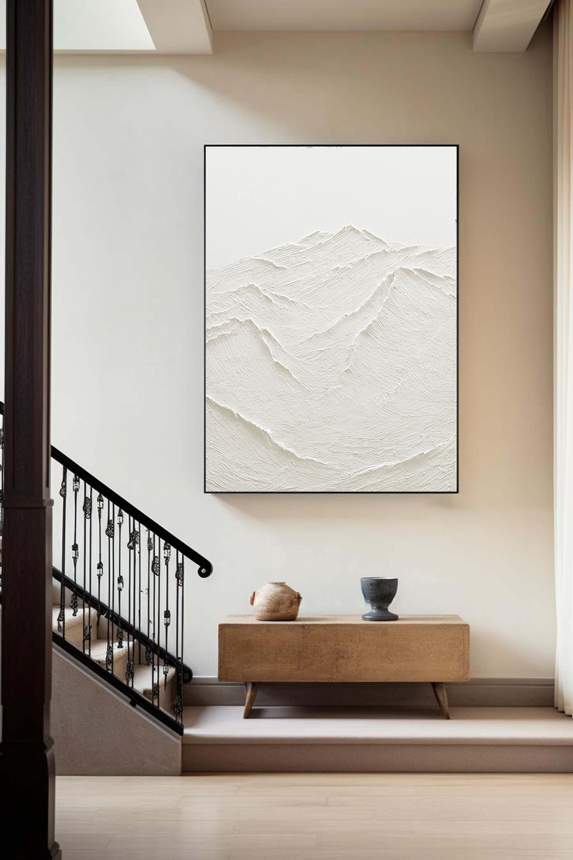 White Minimalist Abstract Painting #CXA 013