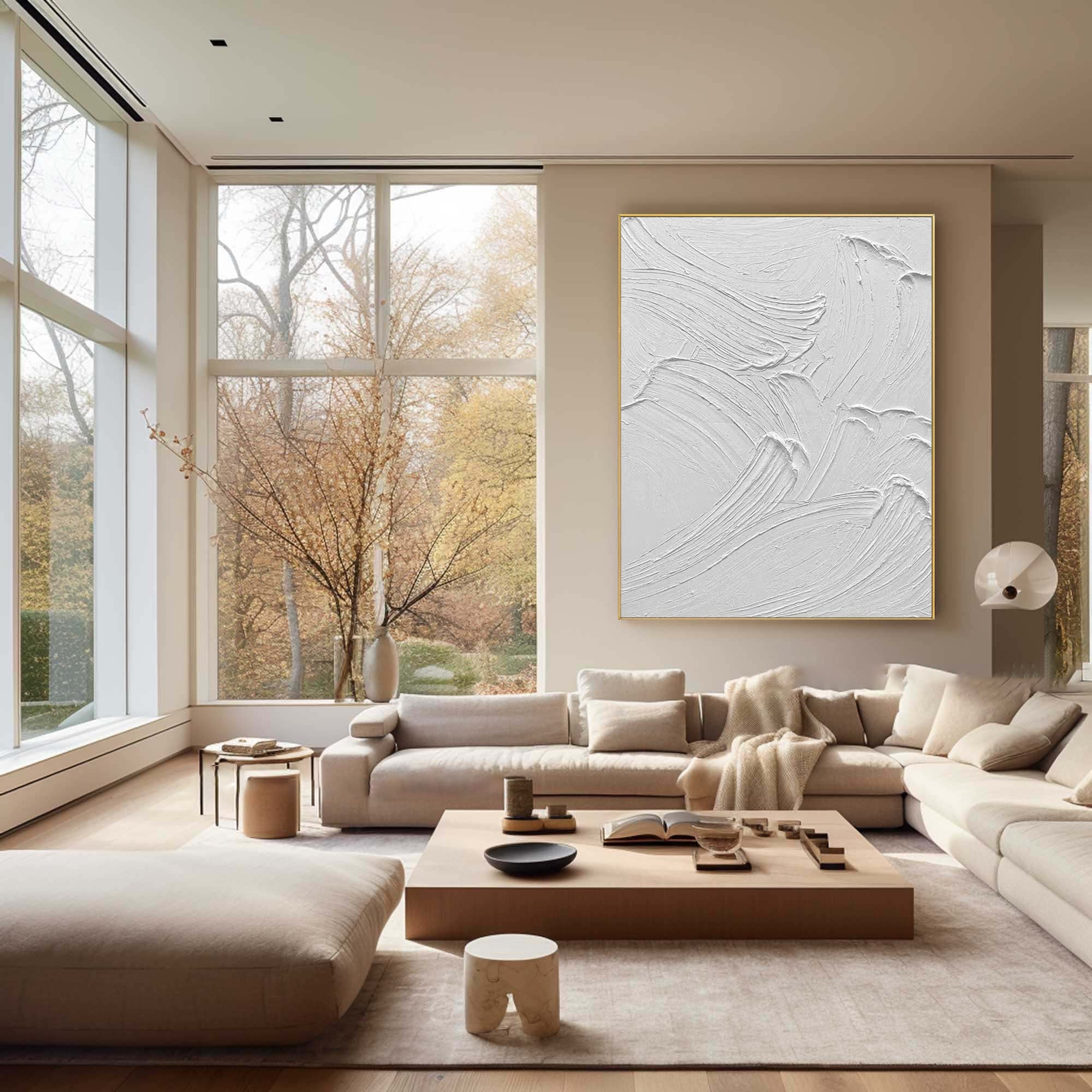 White Minimalist Abstract Painting #CXA 017