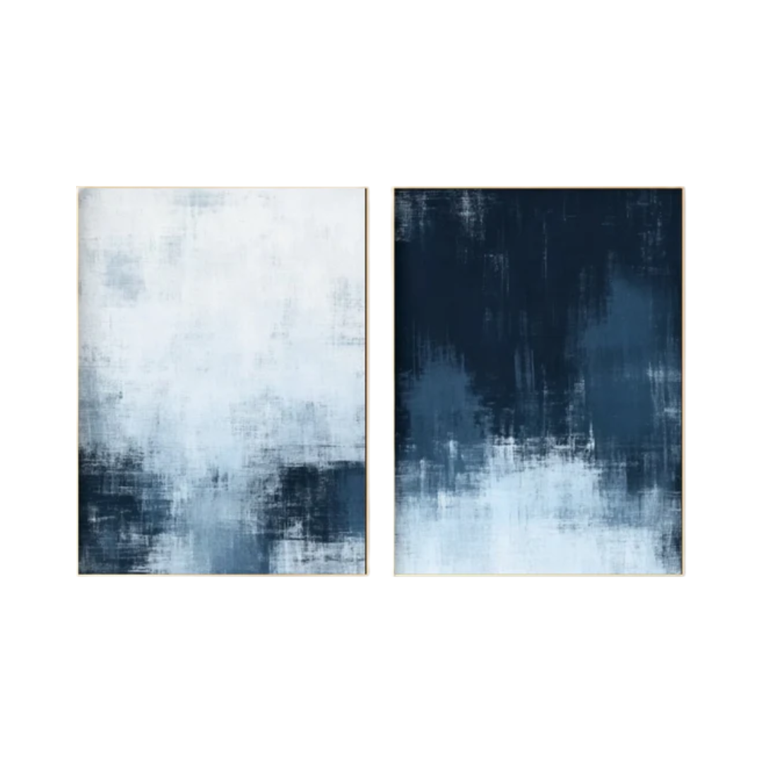 Dual-Tone Abstract Canvas Art Set Of 2 #BGS 006