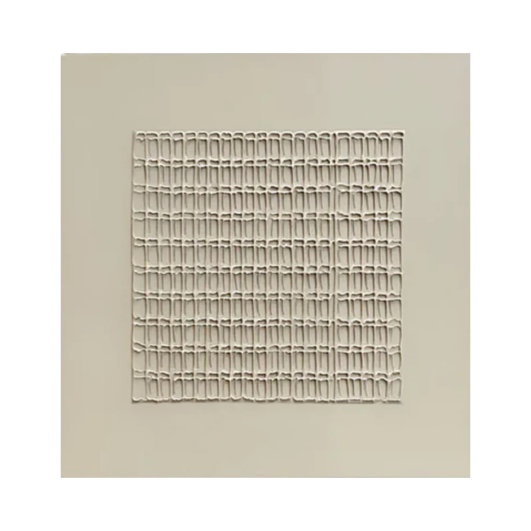 Modern Beige Grid Texture Wabi Sabi Wall Art #WS 008