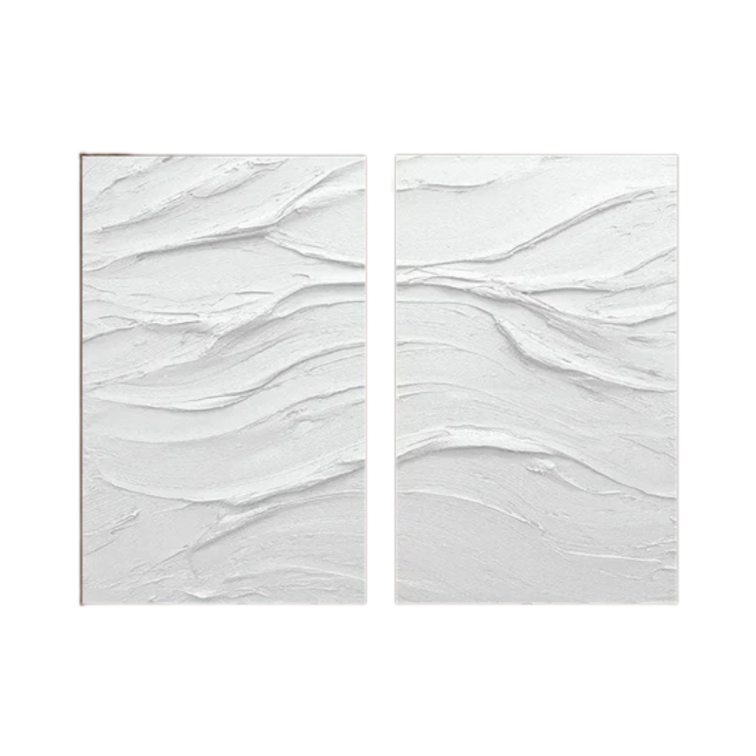White Minimalist Abstract Painting SET OF 2 #AVG 022