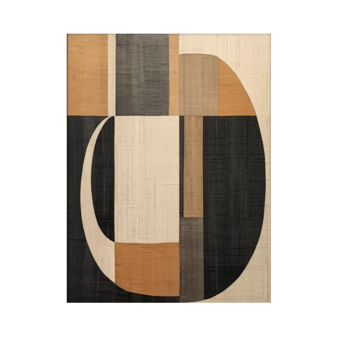 Beige & Brown Abstract Painting #LL 006