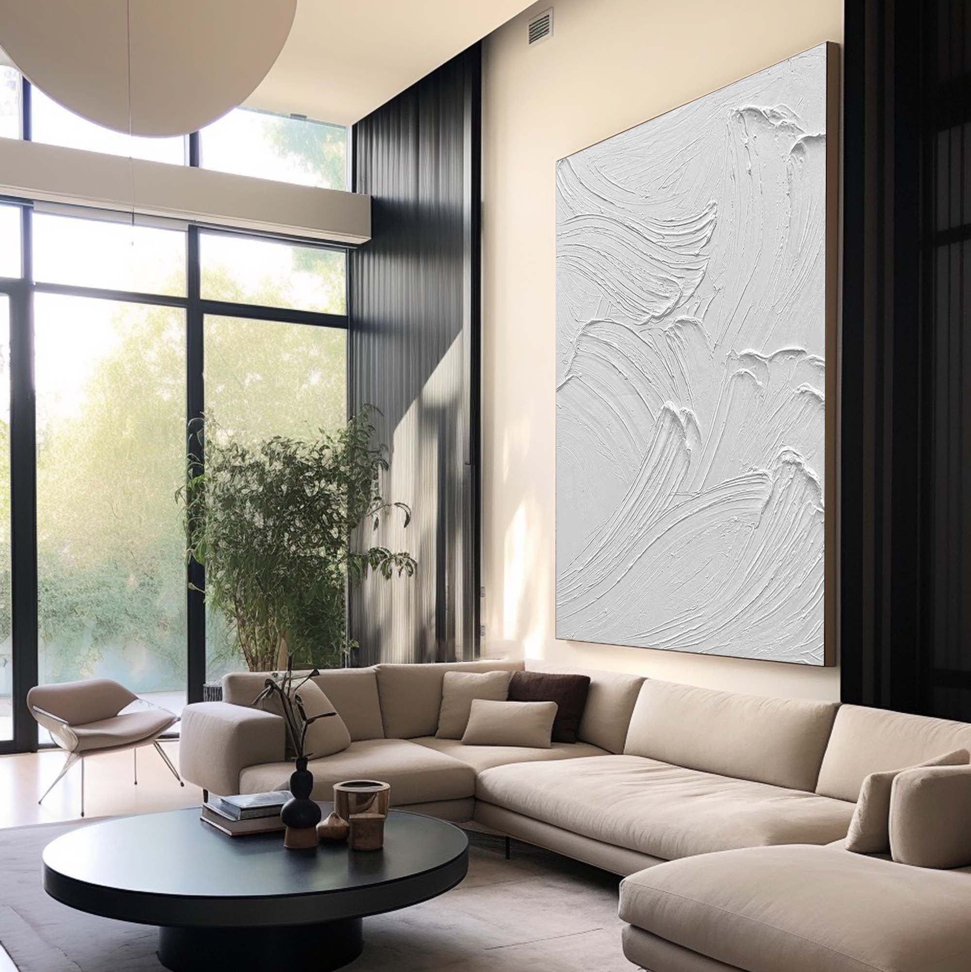 White Minimalist Abstract Painting #CXA 017