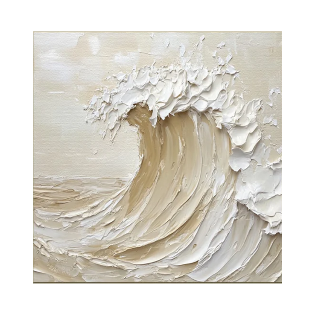Dynamic Ocean Wave Canvas Art Textured Sea Painting #OS 071