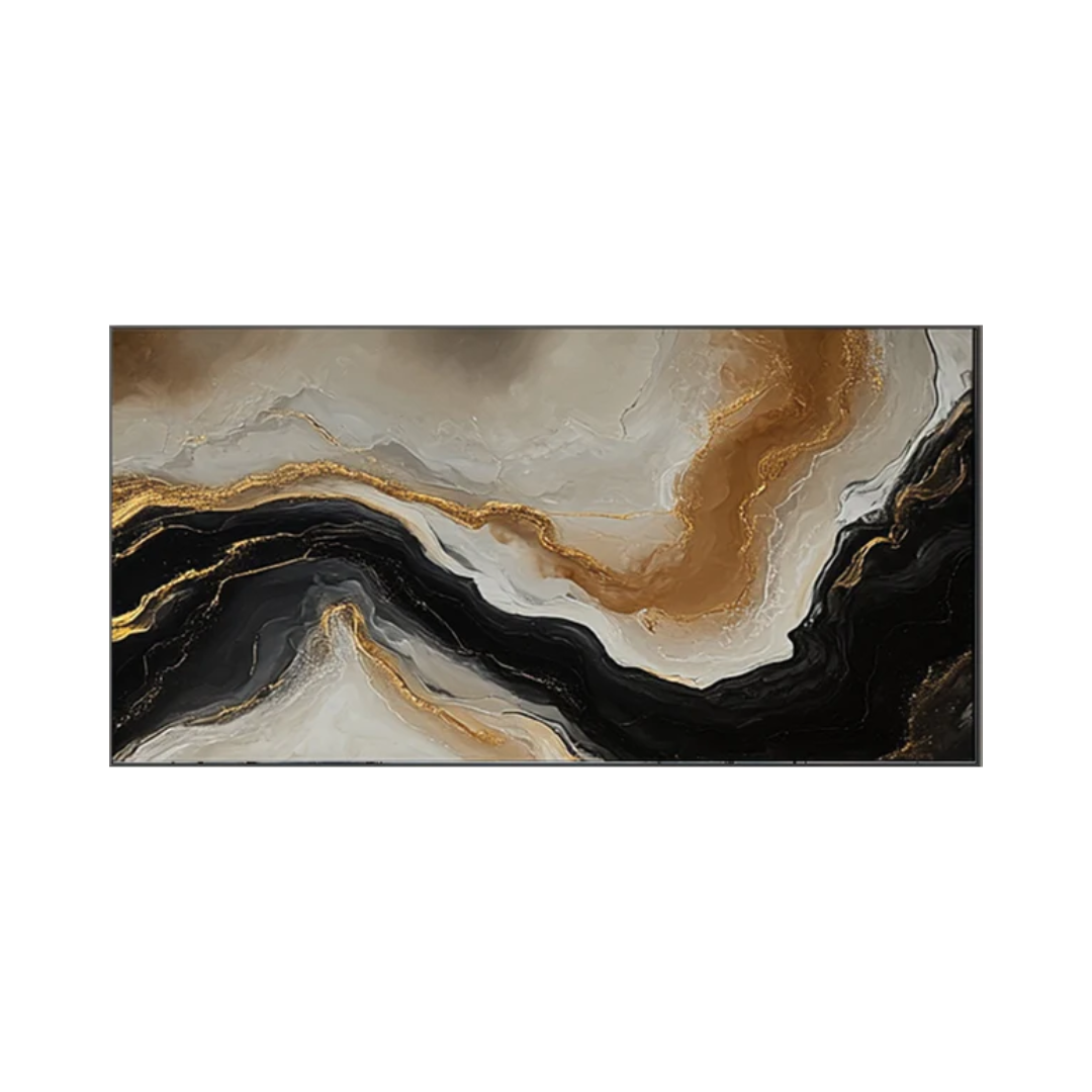 Abstract Ripples Gold and Black Modern Art #BBM 043
