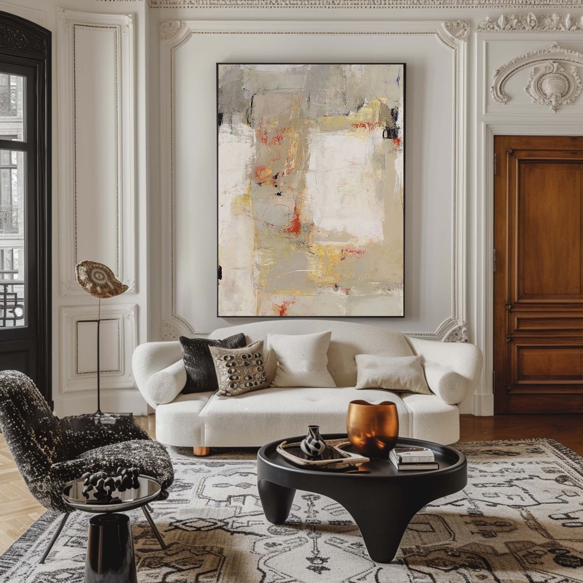 Beige & Brown Abstract Painting #BBA 002