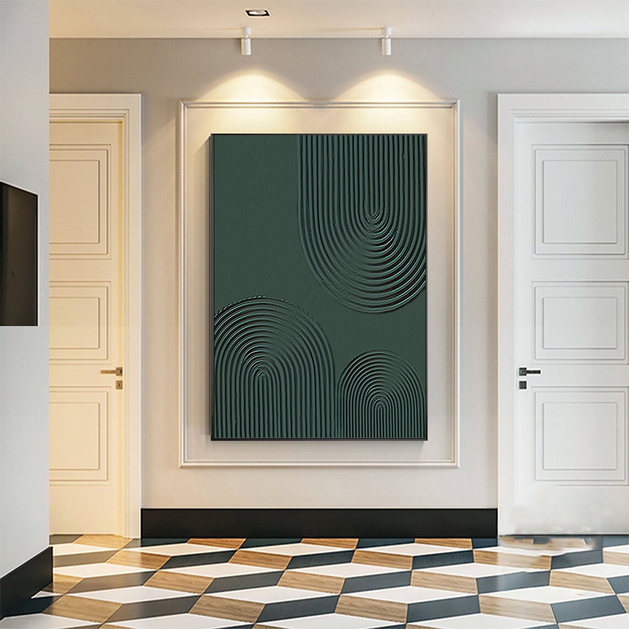 Modern Geometric Oil Painting Elegant Hallway Decor #BGM 032