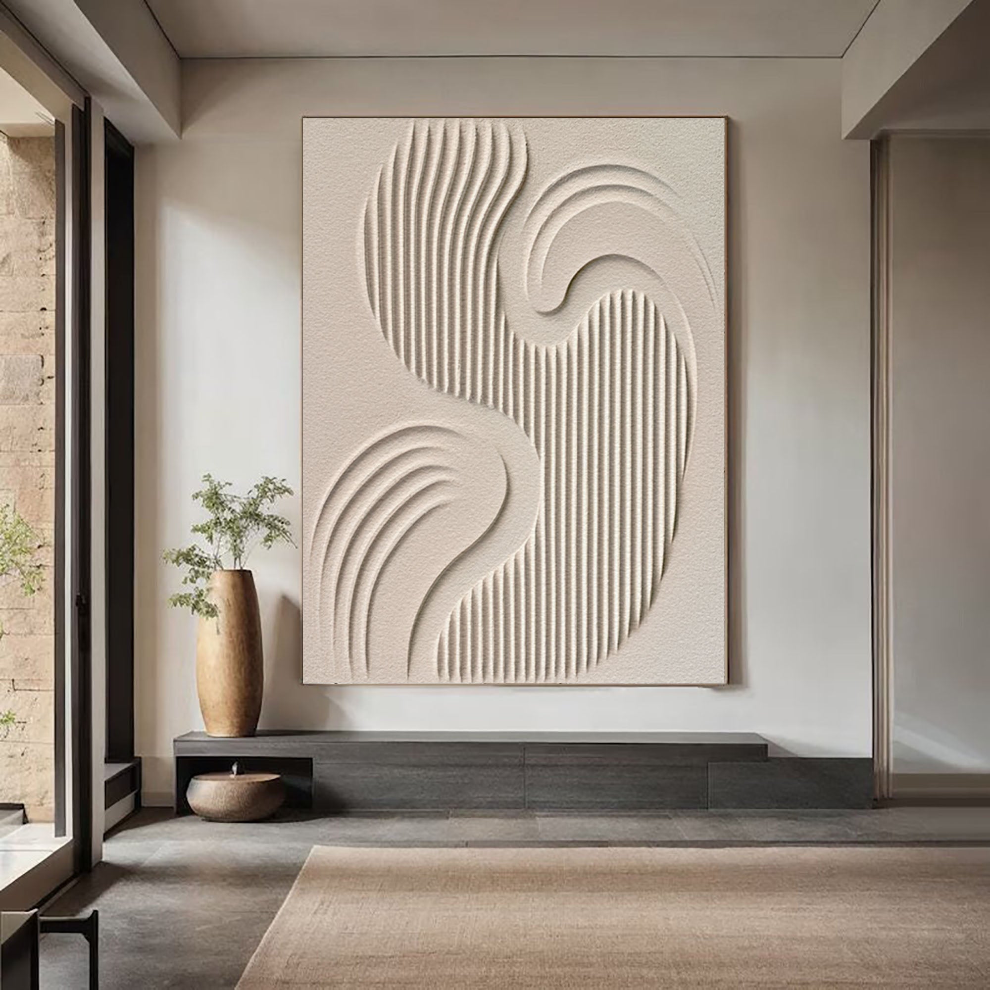 Modern Minimalist Textured Oil Painting Elegant Living Room Decor #BBM 010