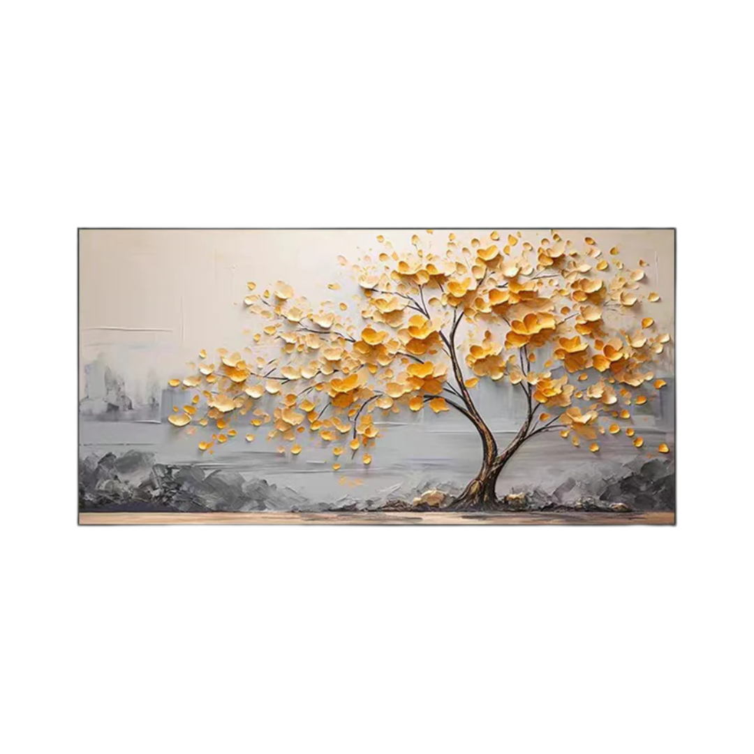 Golden Blossom Tree Art - Textured Wall Decor #BGM 010