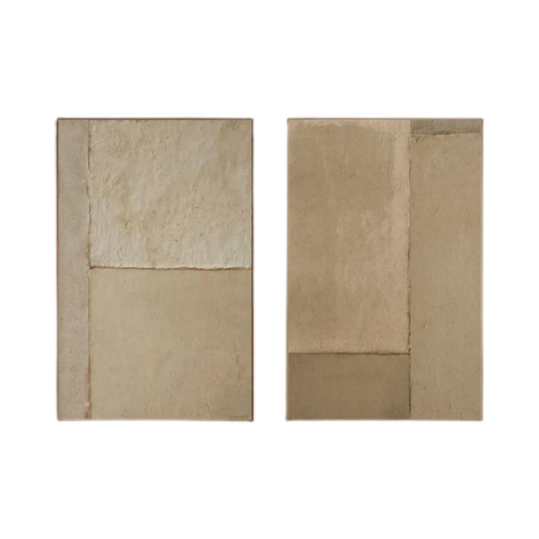 Beige & Brown Abstract Painting SET OF 2 #AVG 007