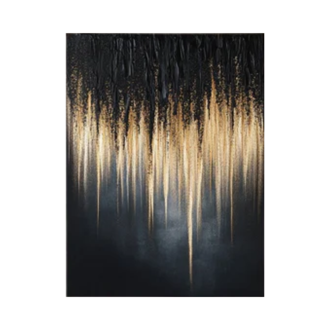 Midnight Gold Modern Abstract Wall Art #BM 093