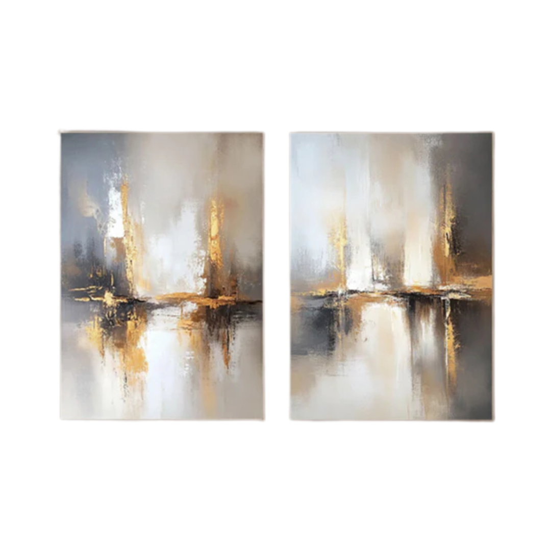 Chic Abstract Modern Artwork for Contemporary Homes Set Of 2 #BBS 014