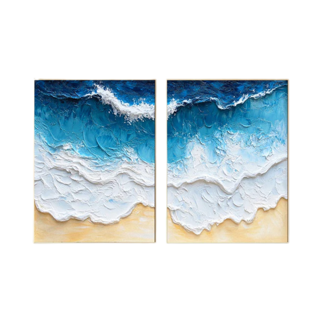 Large Textured Seascape Painting for Living Room Wall Art #OS 036