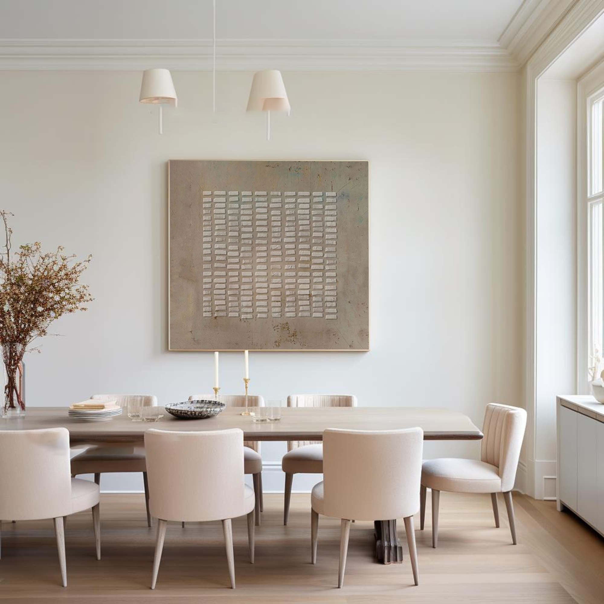 Beige & Brown Abstract Painting #CXA 027