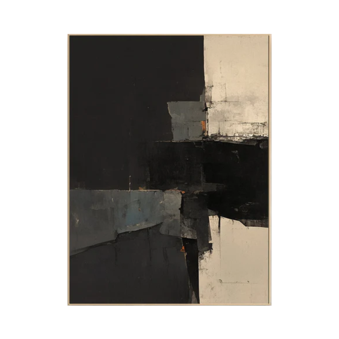 Monochrome Mastery Elegant Black & White Abstract Canvas #BWA 012