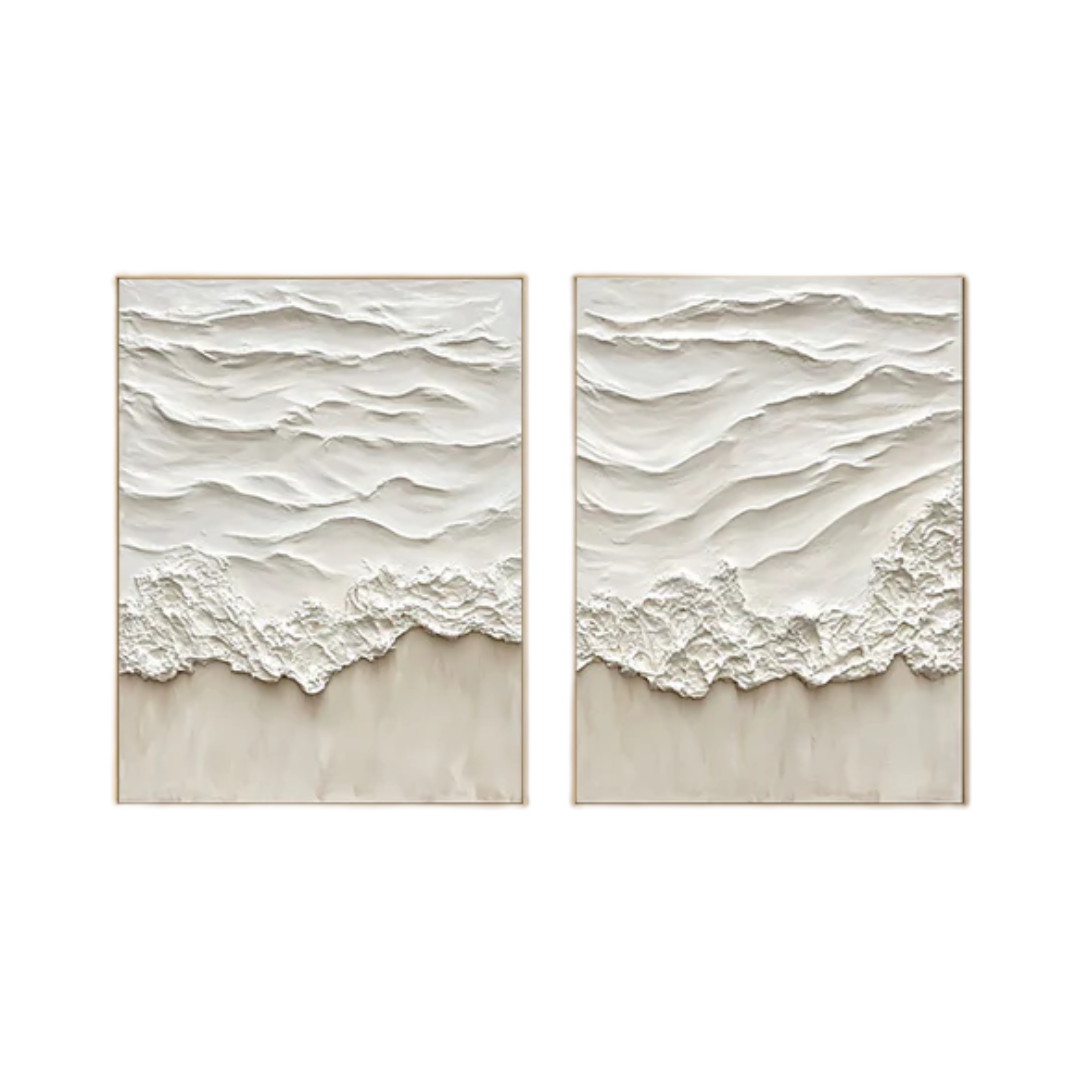 Textured Beach Waves Canvas Set for Coastal Home Decor #BBS 012