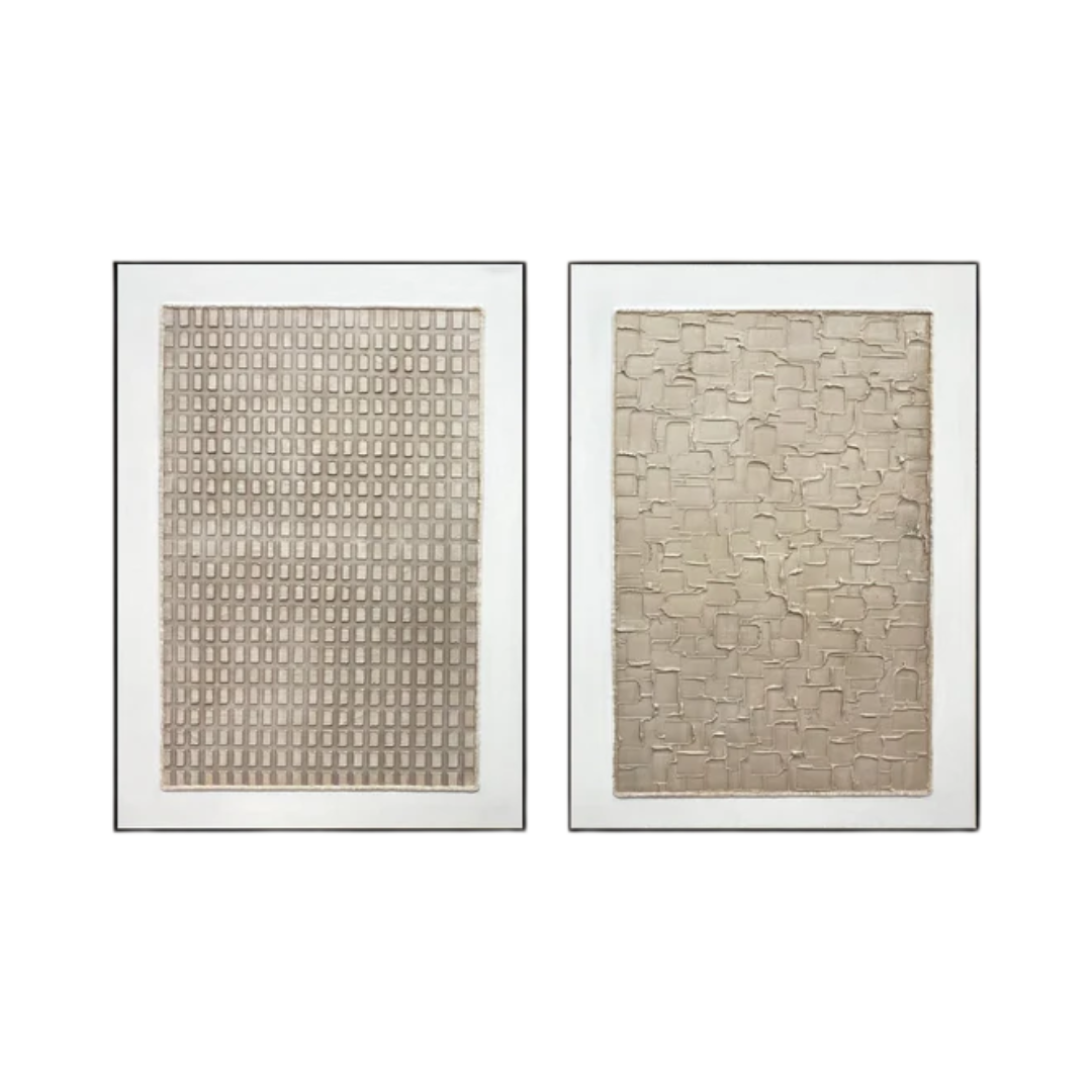 Wabi Sabi Abstract Art Set of Two for Elegant Wall Decor #BBS 010