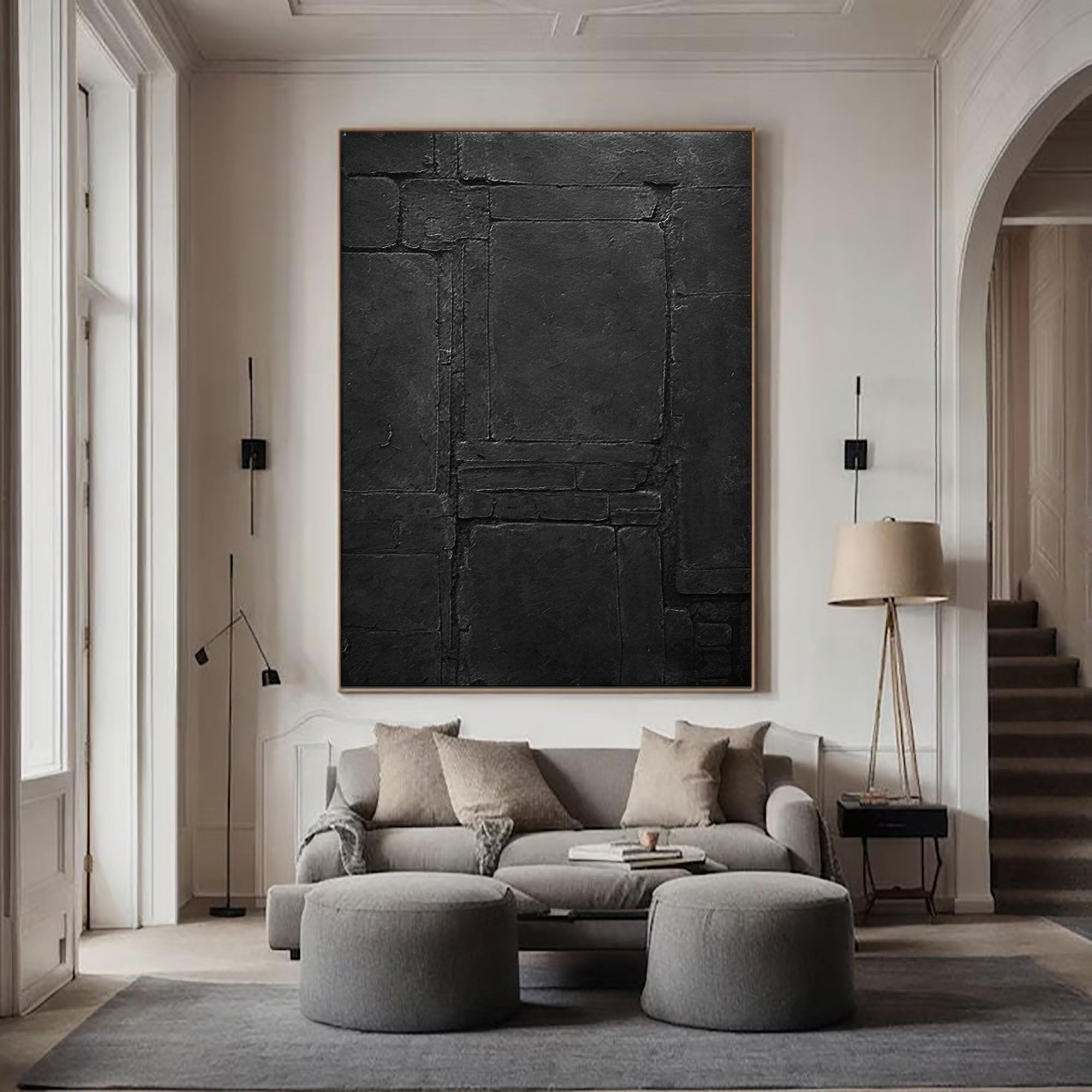 Elegant Black Abstract Wall Art for Modern Interiors #BM 022