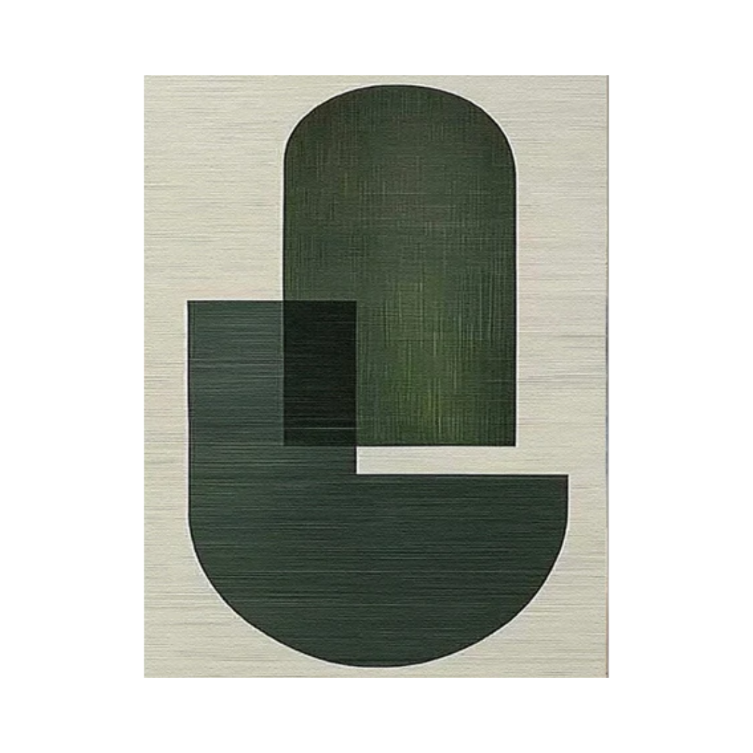 Green Zen Simplistic Abstract Art Canvas #BGA 005