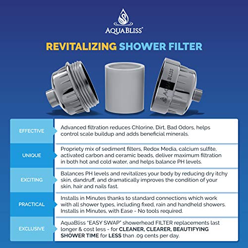 AquaBliss High Output Revitalizing Shower Filter - Reduces Dry Itchy Skin, Dandruff