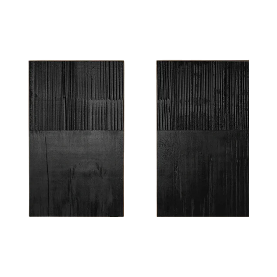 Black Minimalist Abstract Painting SET OF 2 #AVG 039