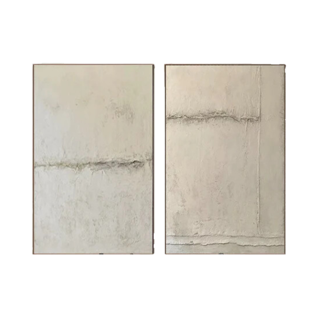 Beige & Grey Abstract Painting SET OF 2 #AVG 038