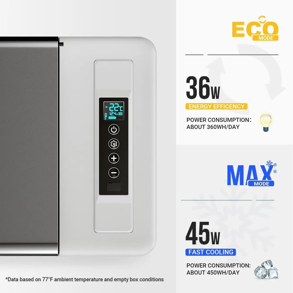 12 Volt Refrigerator 12V Car Fridge 23 Quart Portable Freezer Compressor Cooler 12/24V DC 110~240 Volt AC for Truck Van RV Camper SUV Travel Camping Road Trips Tailgating -7℉~50℉
