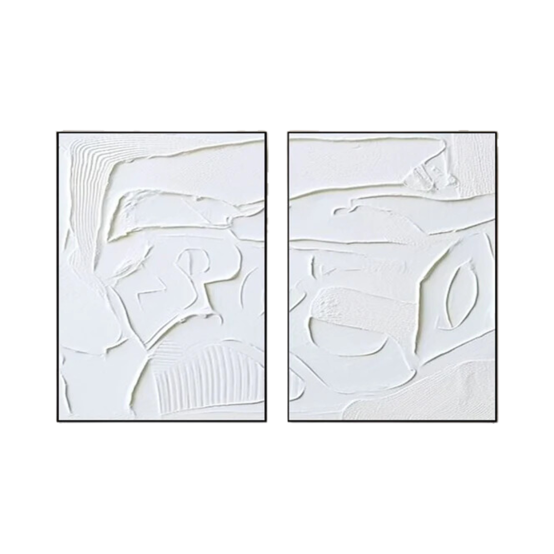 White Minimalist Painting Set Of 2 #WMS 005