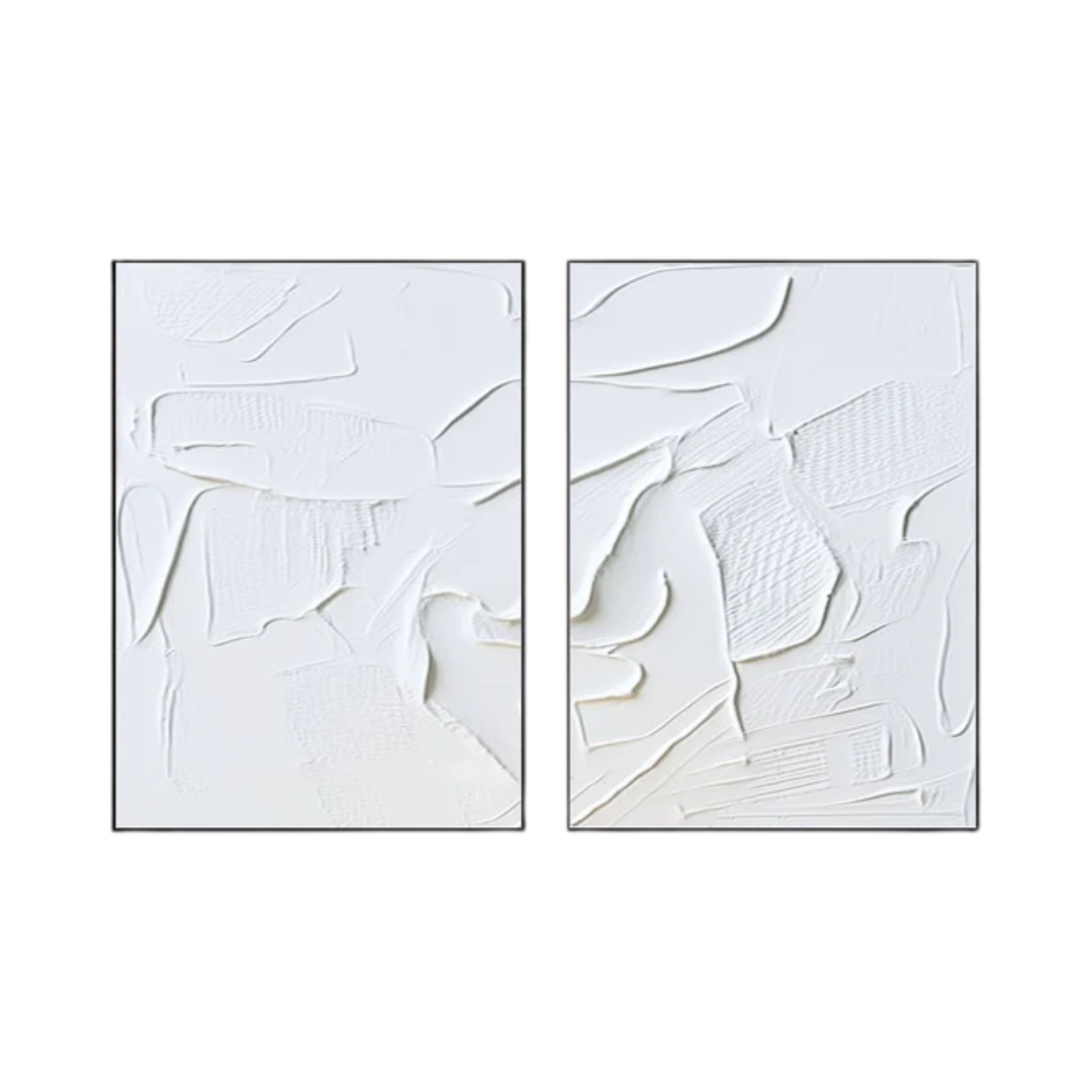 White Minimalist Painting Set Of 2 #WMS 004