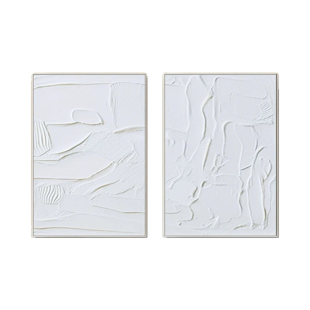White Minimalist Painting Set Of 2 #WMS 003