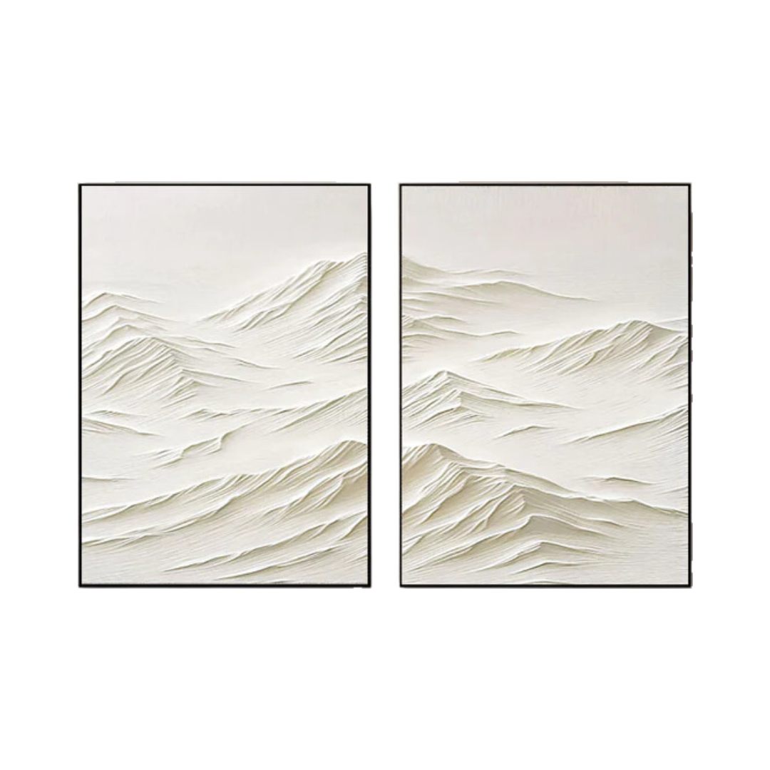 White Minimalist Painting Set Of 2 #WMS 001