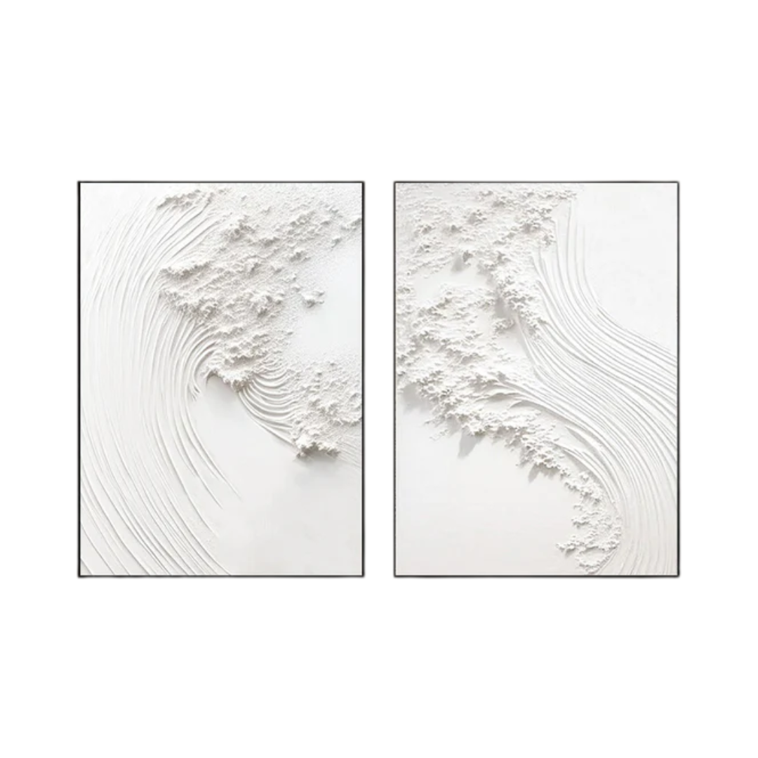 White Minimalist Painting Set Of 2 #WMS 008