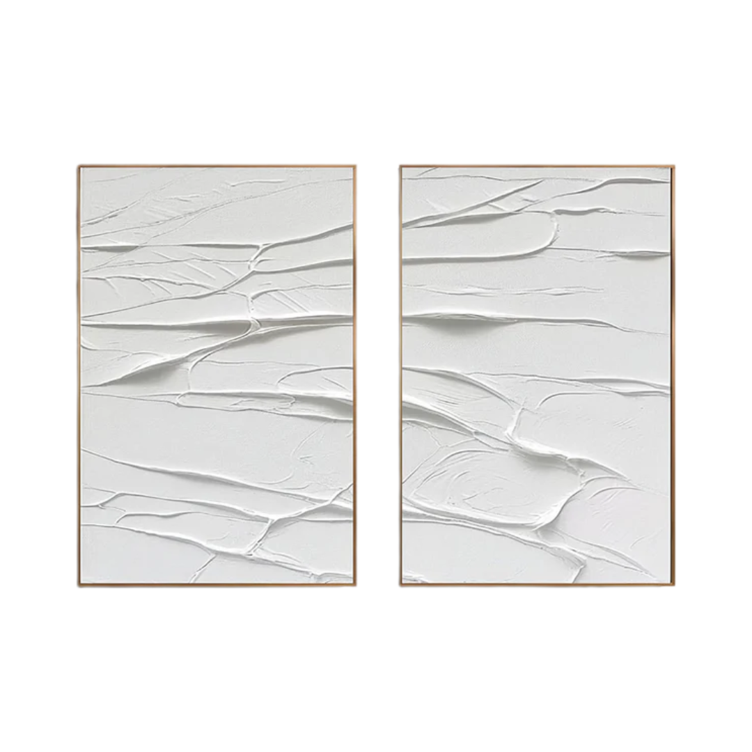 White Minimalist Painting Set Of 2 #WMS 007