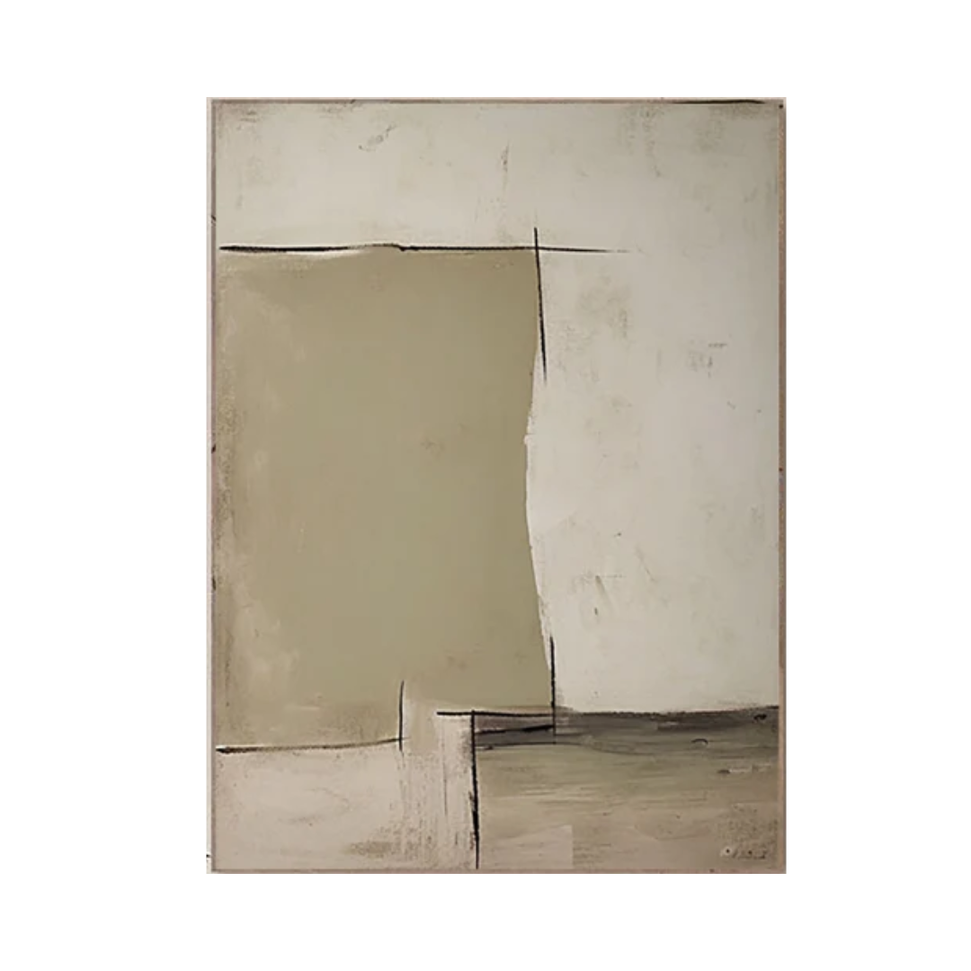 Large Neutral Minimalist Canvas Art for Living Room Decor #BBA 020