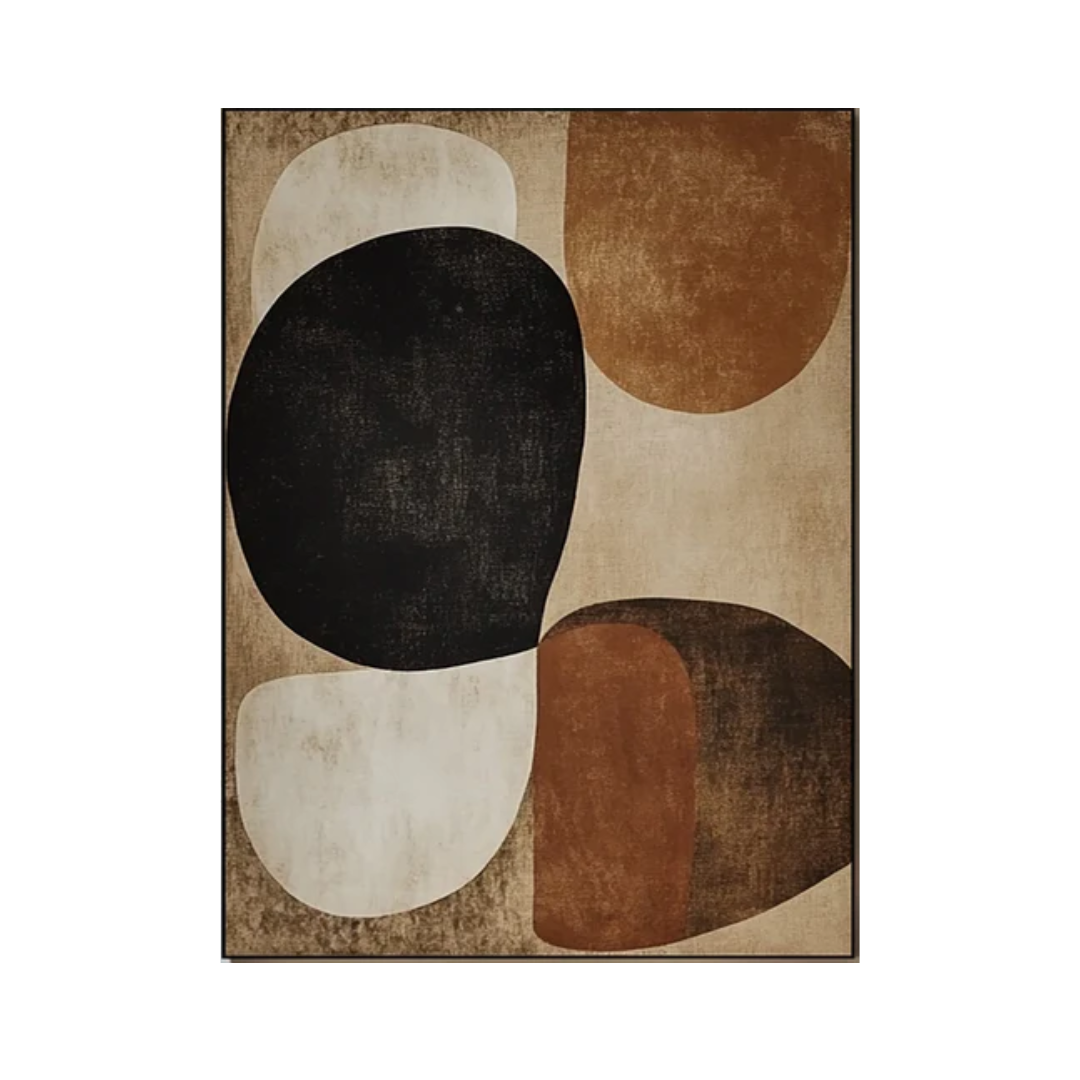 Mid-Century Abstract Painting with Earthy Organic Shapes #BBA 022
